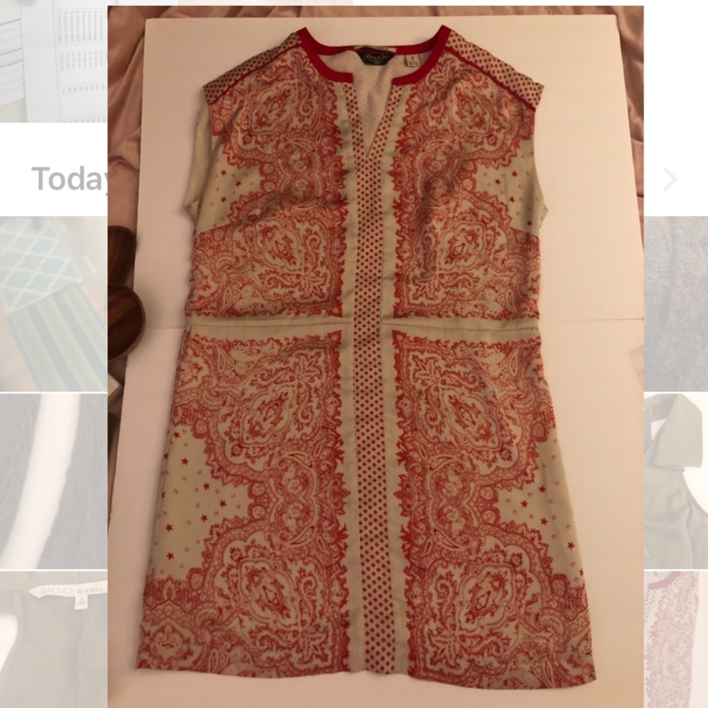 Red and beige dress, size 3